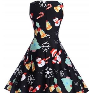 Christmas Print Dress